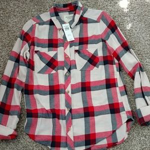 Red, black, and cream flannel